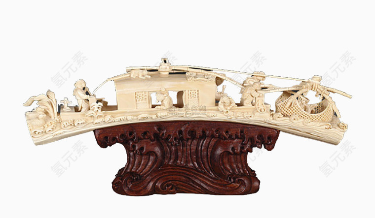 象牙一网千金摆件