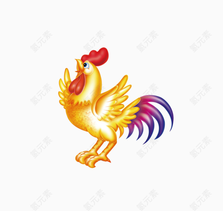 展开翅膀的公鸡