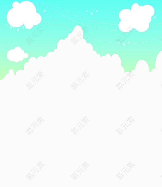 蓝天白云不规则图形