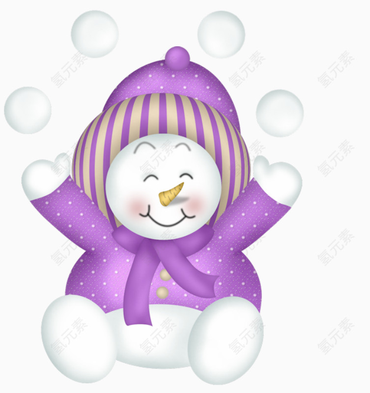欢乐的小雪人素材
