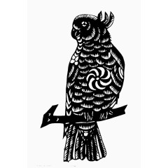 黑色剪纸猫头鹰