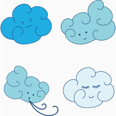 矢量多表情云朵