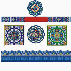 二方连续中国民族花纹素材图片