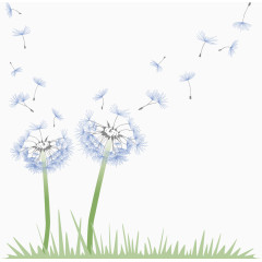 矢量蓝色蒲公英