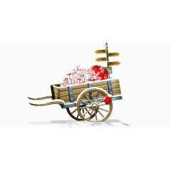 浪漫圣诞礼物推车