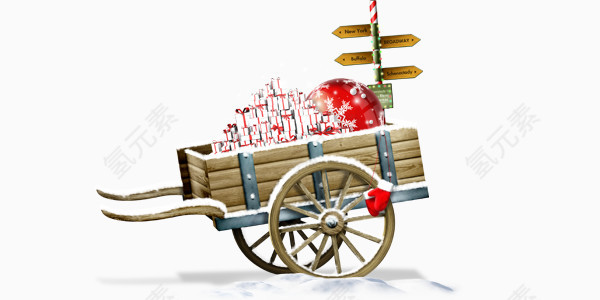 浪漫圣诞礼物推车