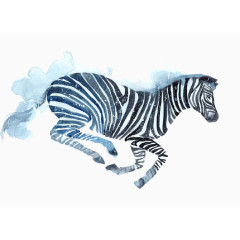 奔跑中的斑马手绘素材