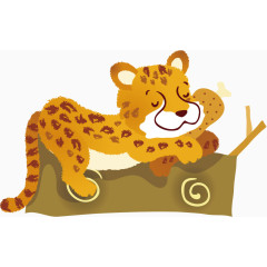 可爱小豹子矢量图