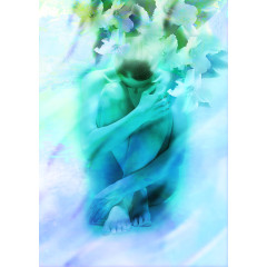 美女人体炫彩未来感背景