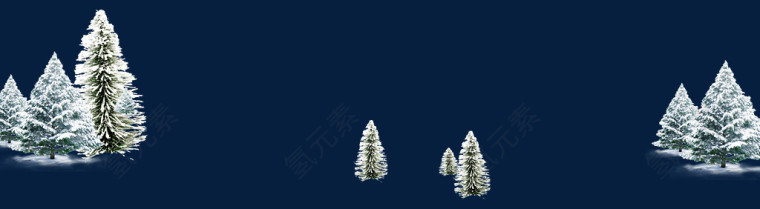 松树雪景素材