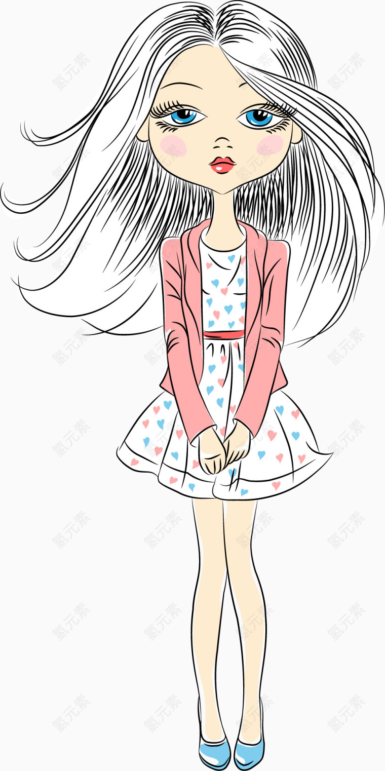 女性插画人物矢量素材