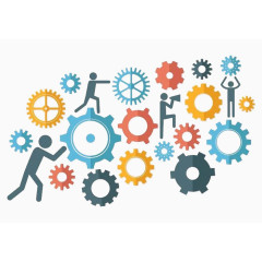 矢量小人开工齿轮