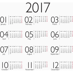 简约商务2017日历模板