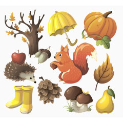 卡通秋天元素