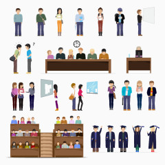 创意大学生人物设计矢量素材