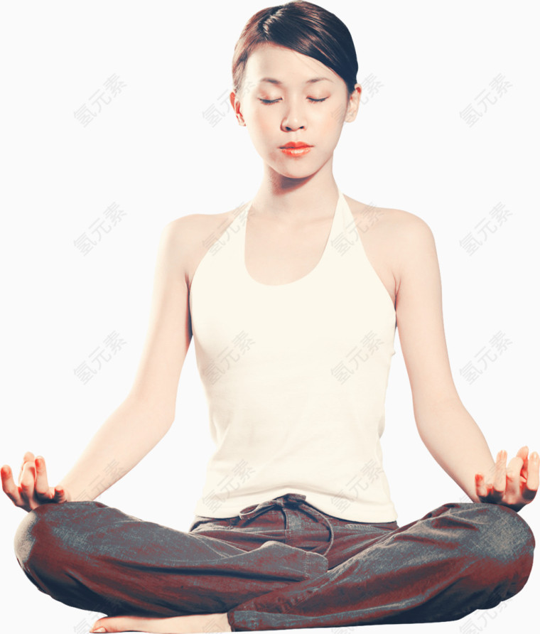 打坐的女性