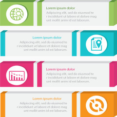 立体彩色图标分类标签