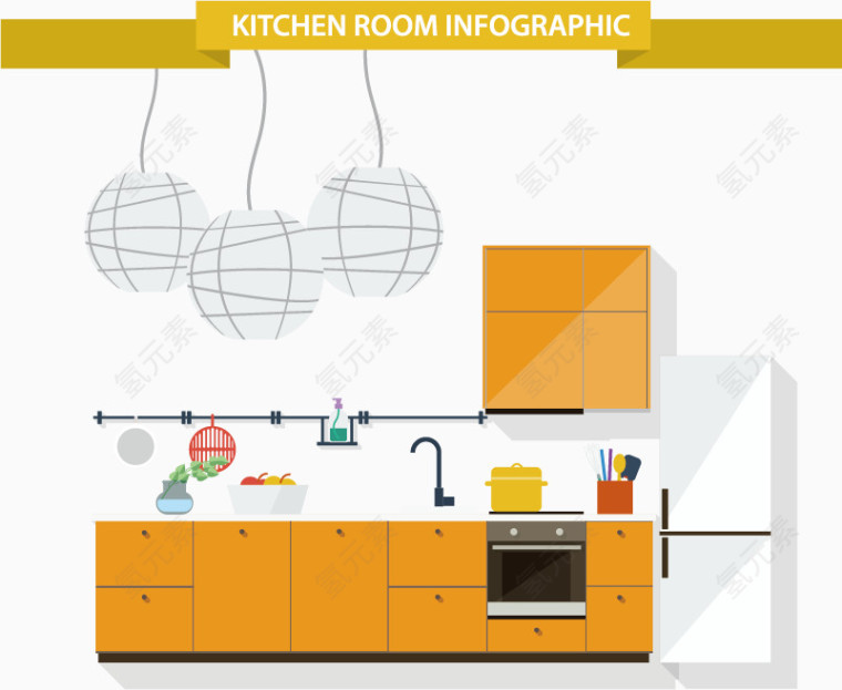矢量厨房场景