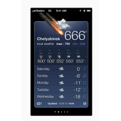 手机天气插件界面PSD