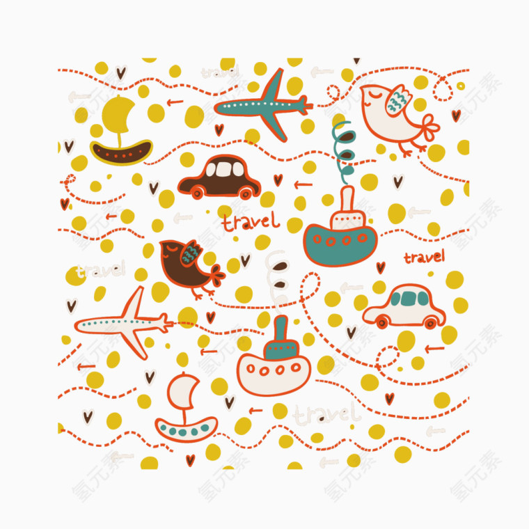 矢量可爱手绘插画背景