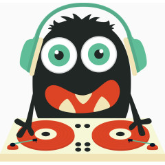 卡通怪兽DJ设计矢量素材