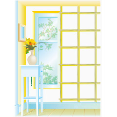 卡通手绘家居门口室内装饰