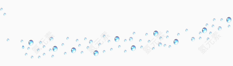 蓝色清新水滴漂浮素材