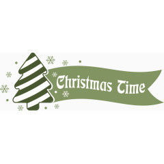 矢量圣诞树横幅标签