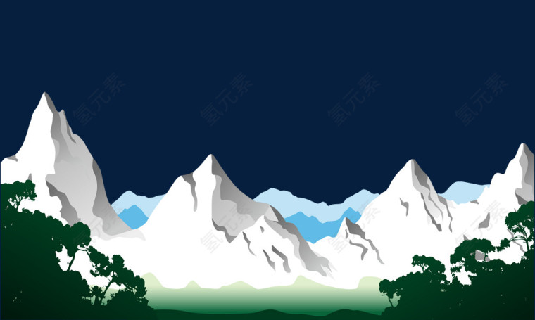 矢量几何雪山