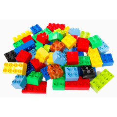 一堆彩色的塑料积木