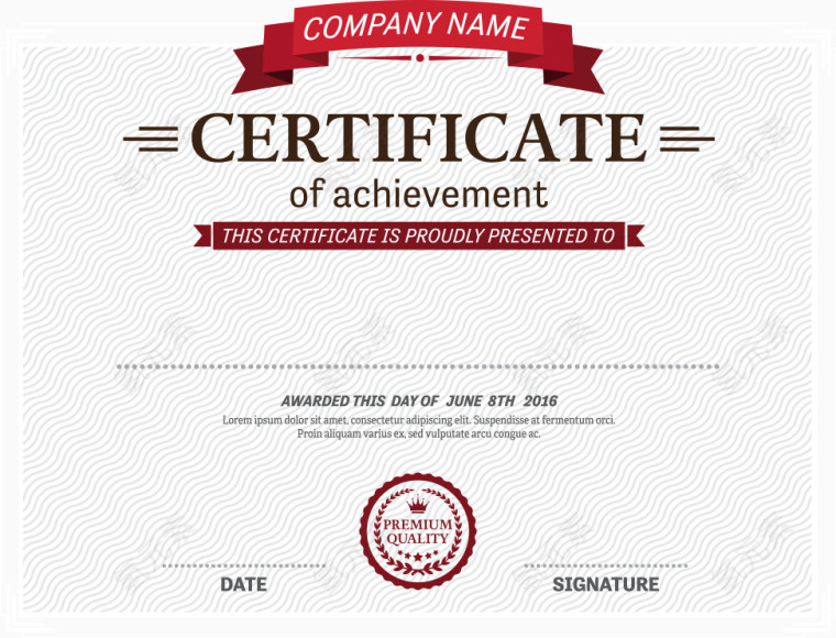 矢量简约黑色边框证书