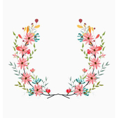 水彩花环
