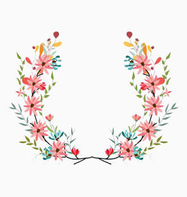 水彩花环