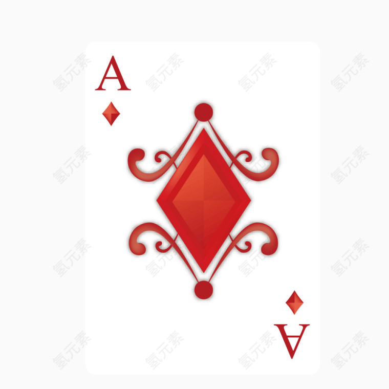 矢量扑克花色罗马方片冒尖