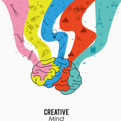 矢量音乐美术旅游大脑