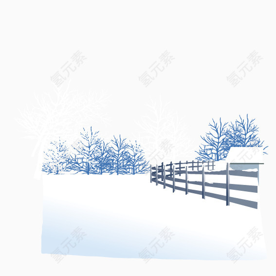 雪景栅栏