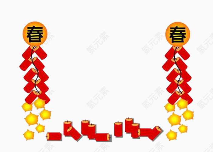 春节鞭炮边框