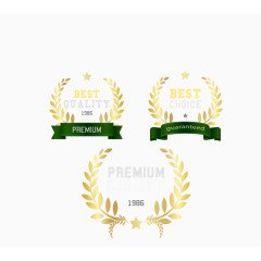 矢量金色稻穗装饰标签