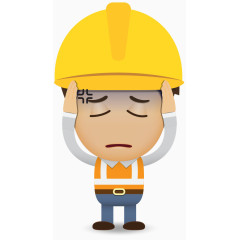 矢量卡通工人烦恼