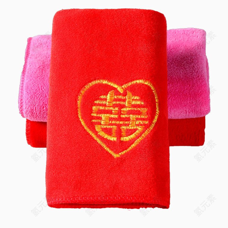 简约红色毛巾