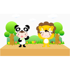 手绘儿童插画矢量