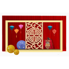 红色喜庆婚礼布置