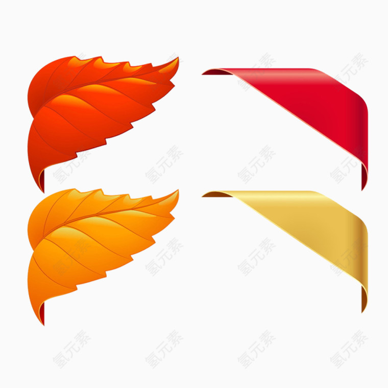 树叶与多边形装饰PPT图案