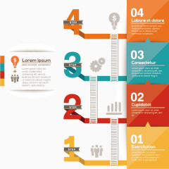 矢量创意流程图