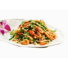 韭菜花炒河虾