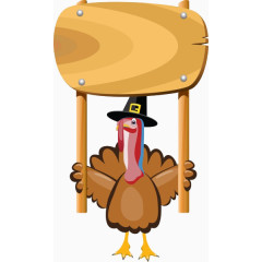 举着告示牌的火鸡