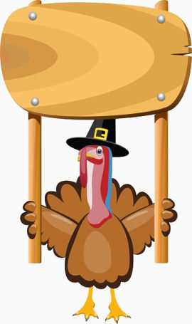 举着告示牌的火鸡