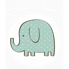 矢量可爱大象标签