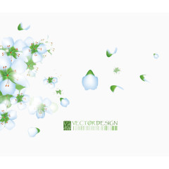 优雅梨花枝背景矢量素材