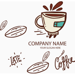 矢量手绘咖啡外卖图标